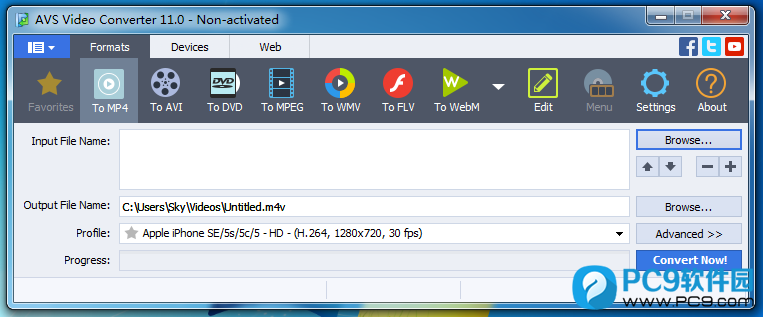 AVS Video Converter(多功能格式转换器)界面 AVS Video Converter(多功能格式转换器)界面
